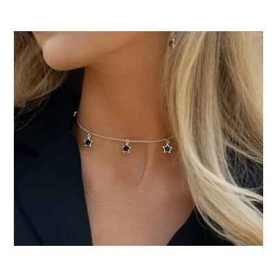 Колье серебряное с янтарём N10010-1RV