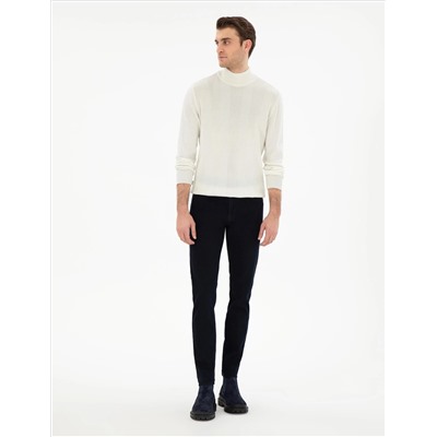 Ecru Slim Fit Half Fisherman Knitwear свитер