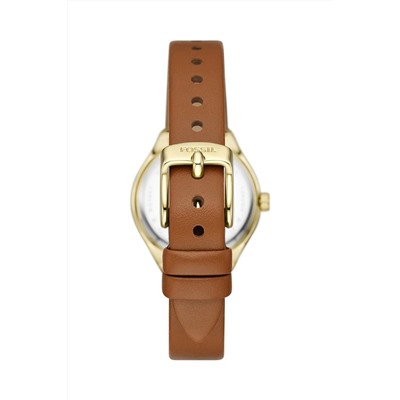 Reloj de cuarzo de piel Eevie - Marrón y dorado