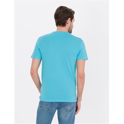 Blue Slim Fit Basic T -For