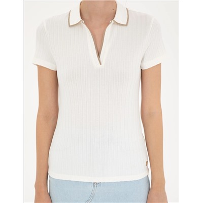 Ecru Slim Fit Knitwear T -Fork