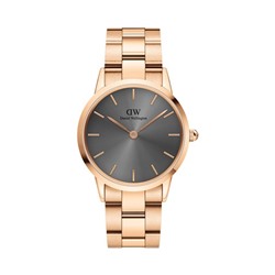 Reloj de cuarzo de acero y chapado en oro rosa Iconic Link