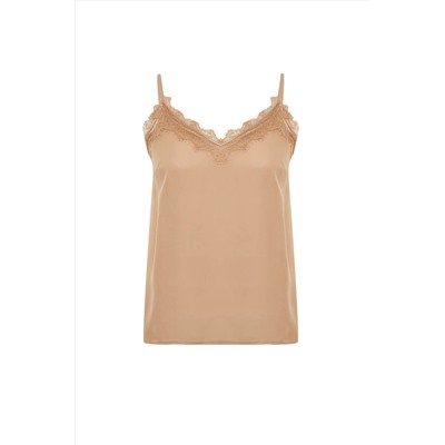 Каменное ремешок кружевные плетения Blacy Blouse Blouse TBBSS24AF00070