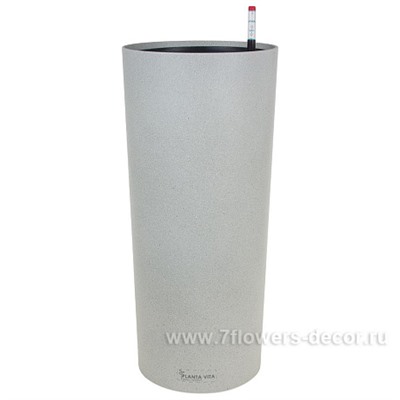 Кашпо PLANTA VITA "Cylinder Stone grey" с автополивом (пластик), D23xH51 см