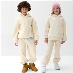 Костюм флисовый (худи и брюки) детский MINAKU: Fleece Soft, цвет бежевый, рост 110 см