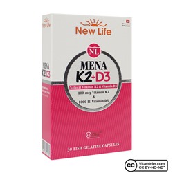 New Life Mena Витамин K2 + D3 30 капсул