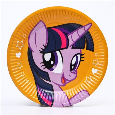 Тарелка одноразовая бумажная «С Днем Рождения!», 18 см, My Little Pony