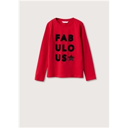 Camiseta manga larga mensaje -  Niña | MANGO OUTLET España