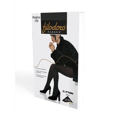 Колготки с микрофиброй теплые FILODORO Regina 100XL (5 / nero/черный)