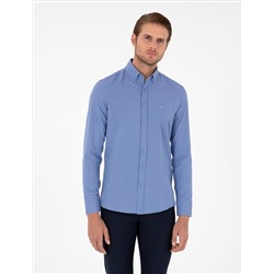 Blue Oxford Slim Fit рубашка с длинным рукавом