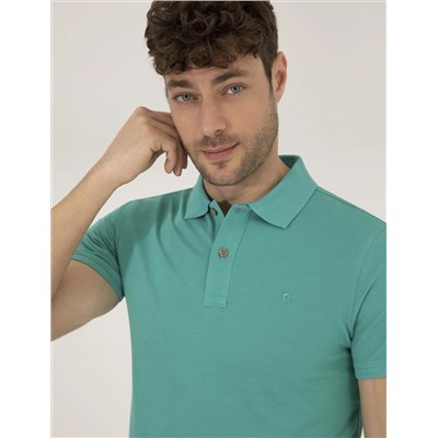 Зеленая слабая подсадка Polo yaka basic t -красавица