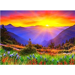 Алмазная мозаика/ подрамник/ полная выкладка/ круглые стразы/ 30х30см/ арт.GLC51615 ВОСХОД