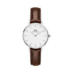 Reloj de cuarzo de piel Petite Bristol - Marrón y plateado