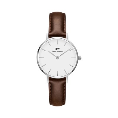 Reloj de cuarzo de piel Petite Bristol - Marrón y plateado
