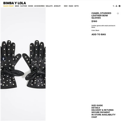 BIMB*A Y LOL*A женские кожаные перчатки,  экспорт. Цена на оф сайте 135 и 160