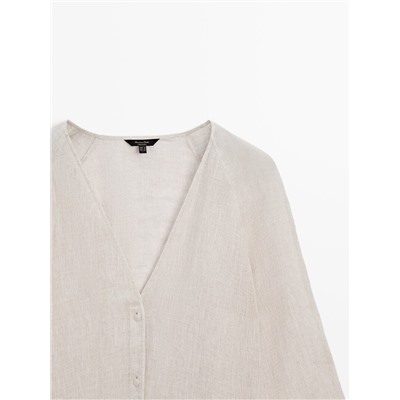 100% linen maxi oversize blouse