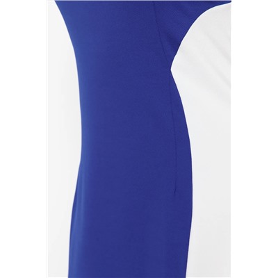 Saks -Ekru Color Block Midi Brind Kinting Big Size Платье TBBSS24AH00143