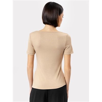 Футболка женская regular fit в бежевом цвете