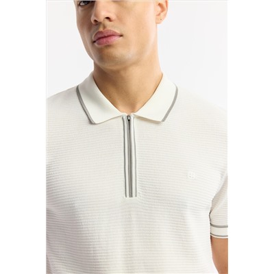 Футболка с воротником ekru polo текстурированная футболка из трикотажа Rayon