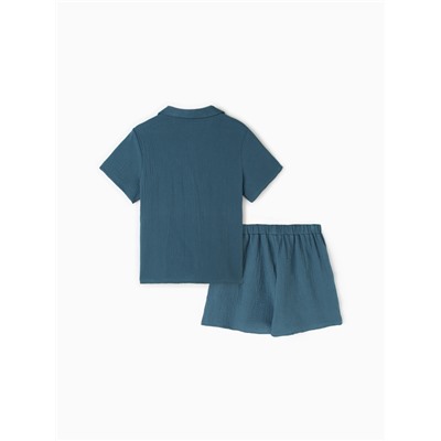 Комплект домашний женский (рубашка, шорты) KAFTAN Basic размер 44-46, синий