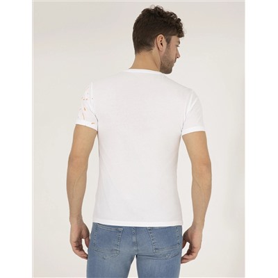 Ekru Slim Fit Printed Bike Bike T -For