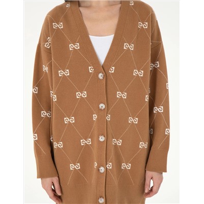 Camel Comfort Fit Triko Cardigan