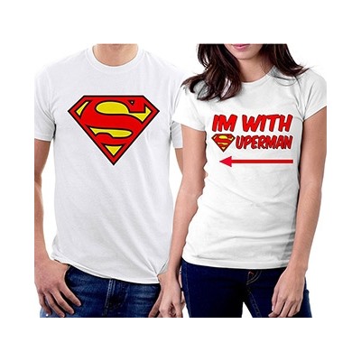 Парные футболки "Superman / I am with Superman"