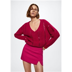 Jersey punto lentejuelas -  Mujer | MANGO OUTLET España