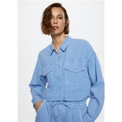 Camisa algodón lino -  Mujer | MANGO OUTLET España