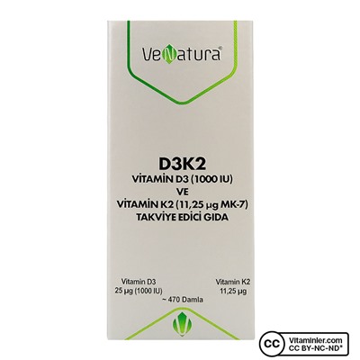 Venatura Витамин D3 K2 (Менахинон 7) Капли 20 мл