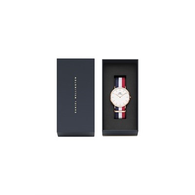 Reloj de cuarzo de poliéster Cambridge - 40 mm - Azul y rojo