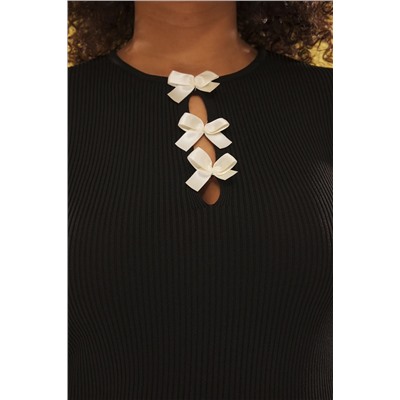 Черный лук/лента деталь Triko Blouse TBBSS25AF00045