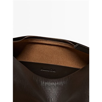 Bolso media luna piel napa