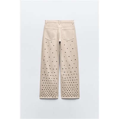 JEANS TRF TACHAS TIRO MEDIO