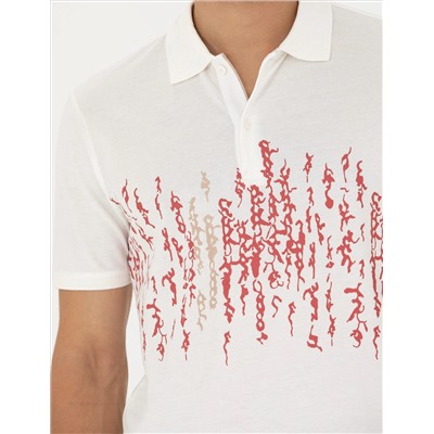 Ecru Slim Fit Polo Yaka T -For