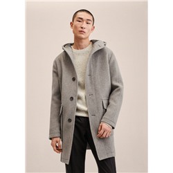 Abrigo lana reciclada capucha -  Hombre | MANGO OUTLET España