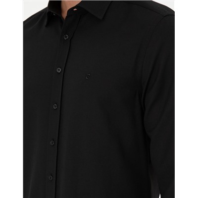 Black Oxford Slim Fit рубашка с длинным рукавом