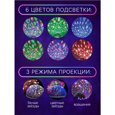 Проектор - ночник «Звёздное небо», фиолетовый