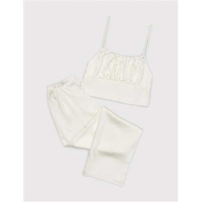 Ecru Satin 3 -Pijama Set