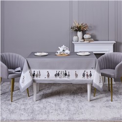 СКАТЕРТЬ "FAMILY FARM" 160Х220СМ , 100% ХЛОПОК, СЕРЫЙ, ТВИЛ, ПРОПИТКА