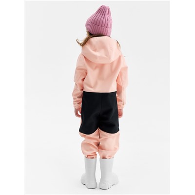Комбинезон демисезонный для девочек MINAKU из Softshell на флисе, непромокаемый, персиковый, рост 116 см
