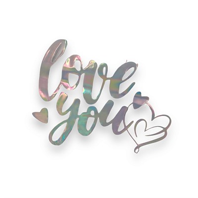 Набор прозрачной матовой пленки "Love you", 50 mic, 58x58 см (15шт)
