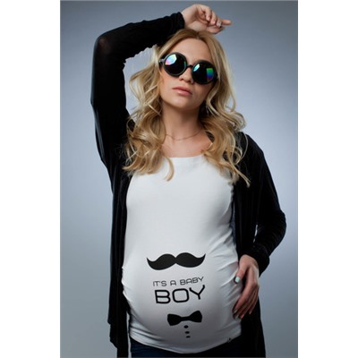 Футболка для беременных "Its a Baby Boy" усы