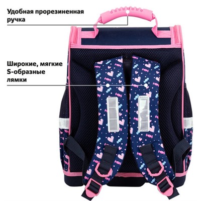 Ранец ЮНЛАНДИЯ WISE, 1 отделение, 3 кармана, устойчивое дно, "Donut worry", 37x29х15 см, 272073