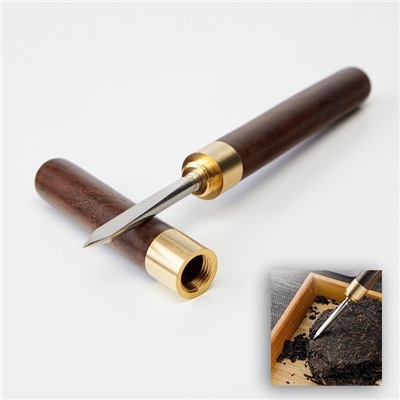 Нож для китайского чая Пуэр ДЖЕКИЧАЙ, 15.5×1.5 см, металл, дерево, коричневый