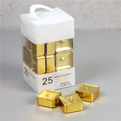 Свеча 25 штук набор Квадрат / M-2507 /уп 24/48/глиттер (Серебро)