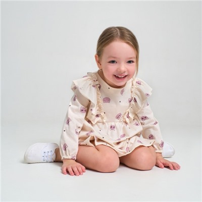Платье детское KAFTAN Dream, размер 32 (110-116 см), бежевое