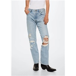 Jeans rectos tiro bajo -  Mujer | MANGO OUTLET España