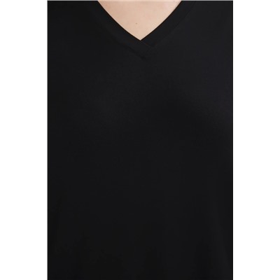 Black Fort Fit v Yaka Большого размера футболка TBBSS25BF00062