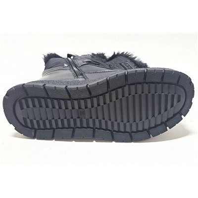 KPS006-041 черн Ботинки зима для девочек (33-37)/8